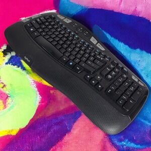 Logitech K350 920-001996 Comfort Wave Wireless Keyboard Black TESTED NO RECIEVER